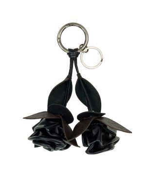 Laced Rose Bag Charm - Laser Lace Burnished