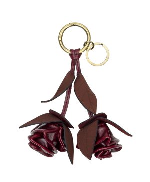 Laced Rose Bag Charm - Laser Lace Burnished Leather
