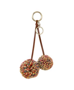Pom Pom Bag Charm - Aegean Blooms