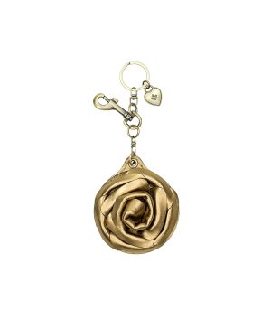 Rose Mirror Bag Charm - Vintage Distressed Metallic