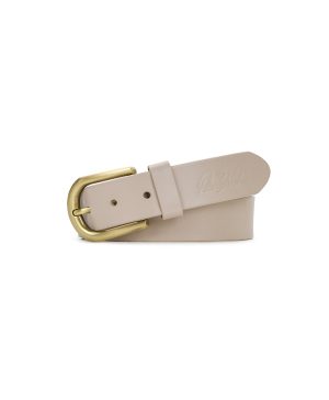 Vietri Belt - Vintage Distressed Leather ‑ Chalk White