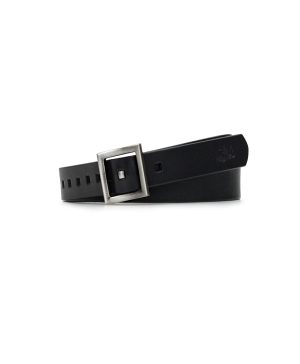 Huxton Square Buckle Belt - Handcut — Black
