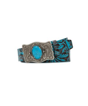 Roseanna Belt - Tooled — Turquoise