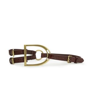 Tuscana Belt - Vintage Distressed Croc Leather ‑ British Tan