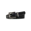 Barni Belt - Vintage Distressed Croc Leather ‑ Black