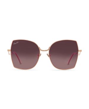 Sophia Wire Sunglasses  - Wine