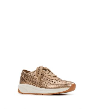 Milla Perforated Sneaker - Perforated Leather — Gold