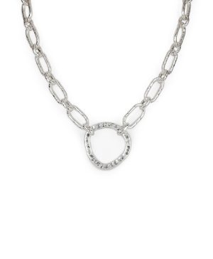 Ring Necklace - Hammered Marquise