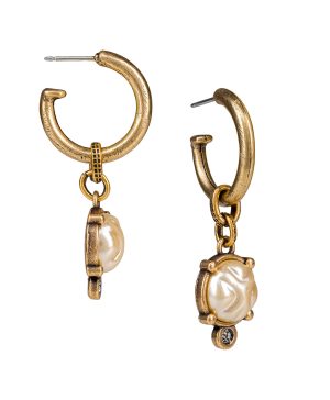 Hoop Drop Earrings - Eclectic Stone