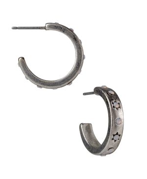 Star Studded Hoop Earrings  - Celestial