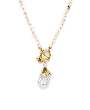 Pearl Drop Adjustable Necklace - Autumn Pearl Collection