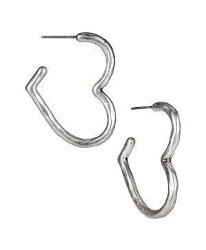 Hammered Heart Hoop Earrings - Not So Basics