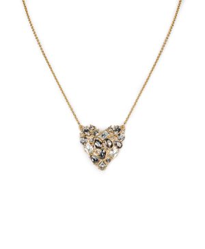 Multi Stone Heart Pendant Necklace - Heart Collection