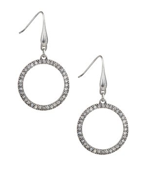 Pave Circle Drop Earrings - Not So Basics