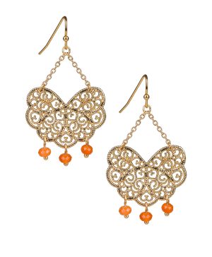 Bead Drop Earrings - Filigree and Flutter