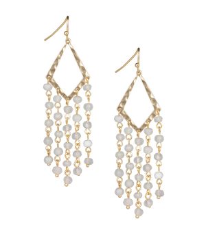 Wire Drop Earrings - Hammered Marquise