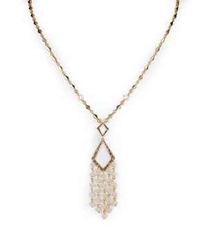 Pendant Necklace - Hammered Marquise