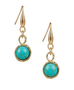 Cabochon Drop Earrings - Blue Ocean