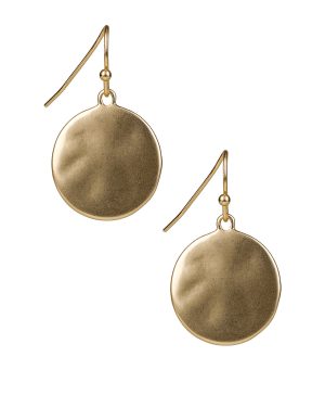 Disc Drop Earrings - Coin Bead