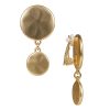 Double Drop Earrings - Coin Bead