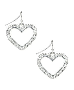 Heart Drop Earrings - Rope Ring