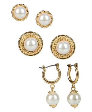 3 Set Pearl Earrings
