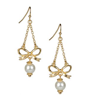 Chain Bow Drop Earrings - Gift Wrapped