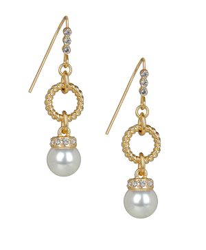 Pearl Drop Earrings - Rope Ring