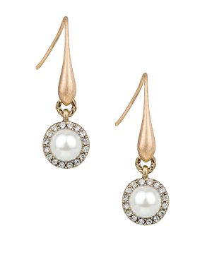 Pavé Pearl Drop Earrings - Bee Happy
