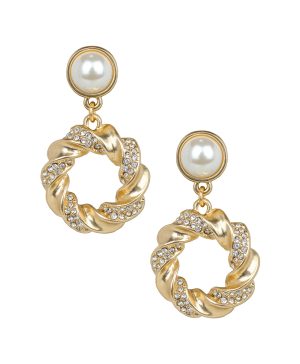 Doorknocker Post Earrings - Rope Ring