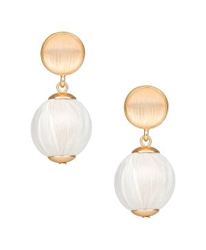 Double Drop Earrings - Raffia Beaded