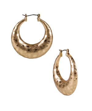 Hammered Hoop Earrings - Hammered