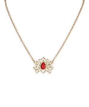 Open Lotus Short Necklace - Lotus Flower