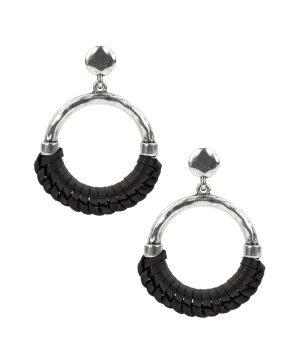 Margaux Doorknocker Earrings - Wrapped Leather