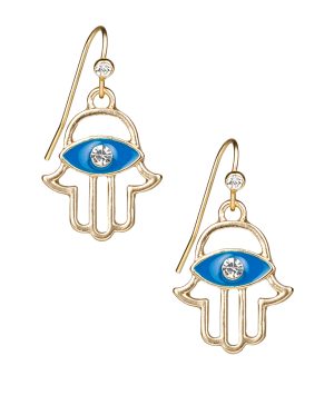 Hamsa Dangle Earrings - Good Luck Charm