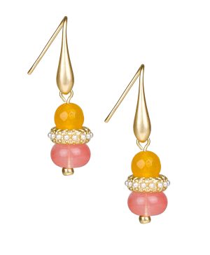 Double Bead Drop Earrings - Eclectic Bead
