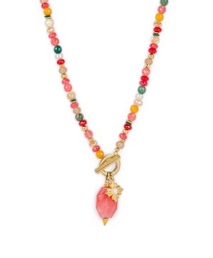 Convertible Necklace - Eclectic Bead — Pink