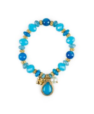 Stretch with Tear Drop Bracelet- Eclectic Bead