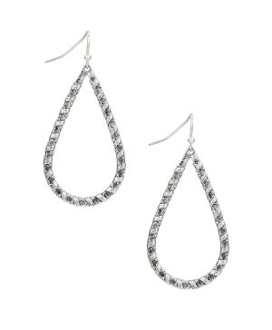Tear Drop Earrings - Woven Metal
