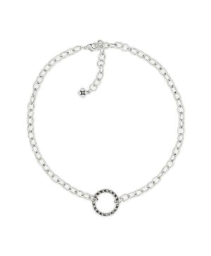 Large Ring Necklace - Woven Metal