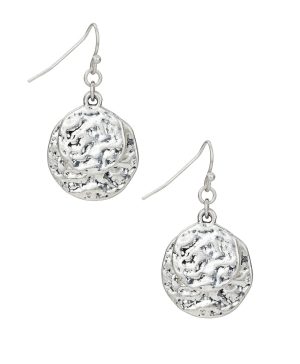 Double Drop Earrings - Hammered Link