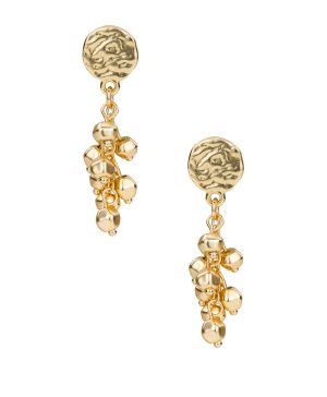 Multi-Dangle Post Drop Earrings - Hammered Link