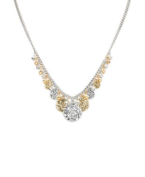 Multi Charm Necklace - Hammered Link