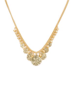 Multi-Charm Necklace - Hammered Link