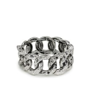 Stretch Link Bracelet - Hammered Link