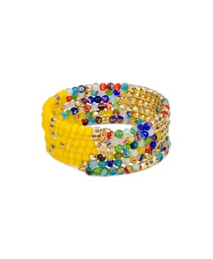 Yellow Bead Coil Bracelet - World Bead