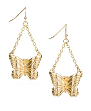 Butterfly Chain Drop Earrings - Butterfly Collection