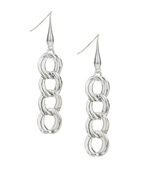 Chain Dangle Earrings - Hammered Link