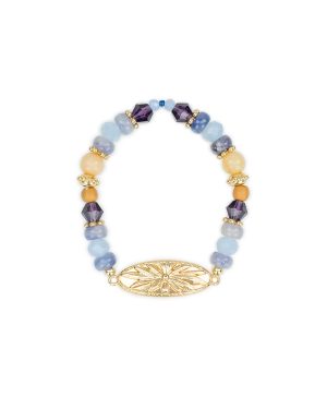 Oval Flower Stretch Bracelet - Aegean Blooms