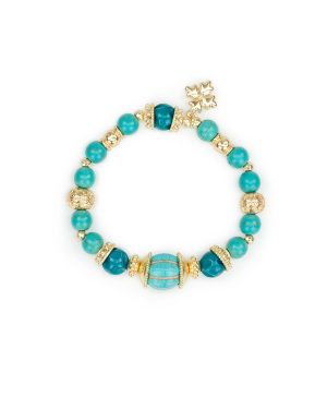 Teal Bead Stretch Bracelet - Eclectic Bead